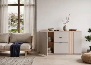 komoda Brevas w salonie boho